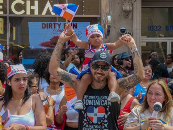 August 9, 2026, New York, New York, USA: Dominican pride on display at the 44th annual Dominican Day Parade on Sixth Avenue..With the theme of Identity and Culture under a blazing sun thousands marched and watched .as merengue, bachata music, colorful floats and traditional dance groups made their way up.the avenue. New York USA - ZUMAh156 20260809_znp_h156_006 Copyright: xMiloxHessx
