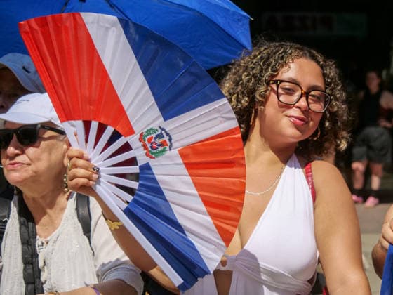 August 9, 2026, New York, New York, USA: Dominican pride on display at the 44th annual Dominican Day Parade on Sixth Avenue..With the theme of Identity and Culture under a blazing sun thousands marched and watched .as merengue, bachata music, colorful floats and traditional dance groups made their way up.the avenue. New York USA  - ZUMAh156 20260809_znp_h156_016 Copyright: xMiloxHessx