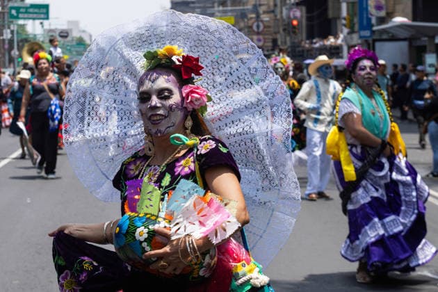 August 9, 2026, Mexico City, Mexico: The Mexico City government held the 17th Mega Calenda 2026, a cultural parade that traveled from the Angel of Independence along Paseo de la Reforma to the citys Zocalo, featuring participants in traditional clothing, dances and music, as part of International Indigenous Peoples Day and the 12th Festival of Indigenous Cultures, Indigenous Peoples and Native Neighborhoods of Mexico City. Mexico City Mexico - ZUMAl178 20260809_znp_l178_032 Copyright: xCristianxLeyvax