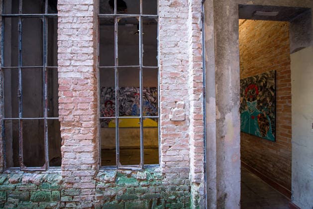 SaO PAULO, SP - 09.08.2026: A MOSTRA APOCALIPSE DE ALEX FLEMMING EM SP - The exhibition Apocalypse, by artist Alex Flemming, was presented this Sunday (9), at Palacete da SÃ , in the Historic Center of Sao Paulo. The series of paintings stems from the artist& 39;s reflection on the terrorist attacks on the Bataclan Theatre, in Paris. The historic building, built in 1919, was designed by architect Ramos de Azevedo. In the photo, interior of Palacete da SÃ . x2995923x  VincentxBosson