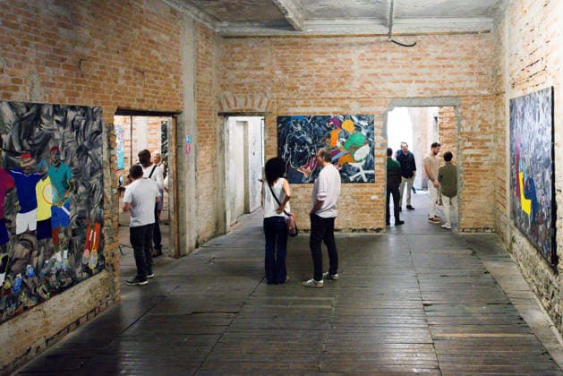 SaO PAULO, SP - 09.08.2026: A MOSTRA APOCALIPSE DE ALEX FLEMMING EM SP - The exhibition Apocalypse, by artist Alex Flemming, was presented this Sunday (9), at Palacete da SÃ , in the Historic Center of Sao Paulo. The series of paintings stems from the artist& 39;s reflection on the terrorist attacks on the Bataclan Theatre, in Paris. The historic building, built in 1919, was designed by architect Ramos de Azevedo. In the photo, interior of Palacete da SÃ . x2995931x  VincentxBosson