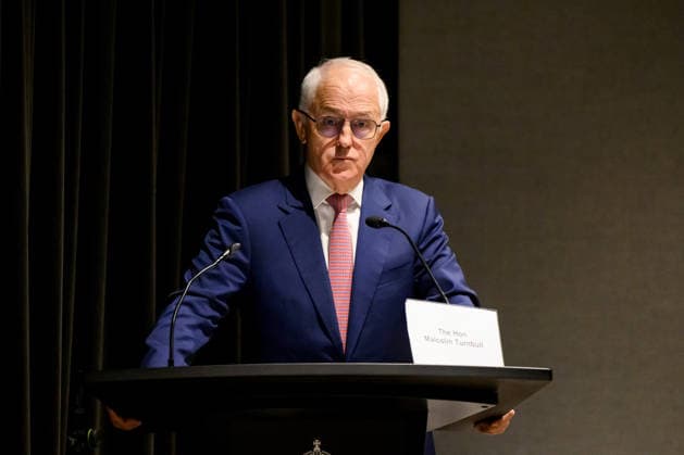 AUKUS PUBLIC INQUIRY, Former Prime Minister Malcom Turnbull speaks during the AUKUS public inquiry at NSW Parliament House in Sydney, Monday, August 10, 2026. ( NO ARCHIVING SYDNEY NEW SOUTH WALES AUSTRALIA  Copyright: xBIANCAxDExMARCHIx 20260810131133392774