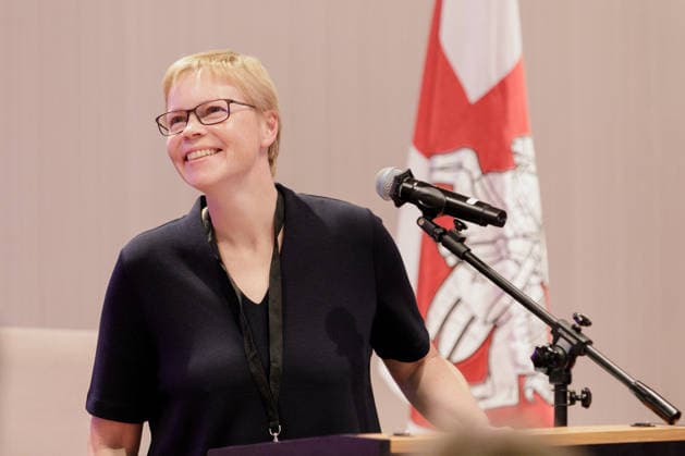 New Belarus Conference in Warsaw - 09 Aug 2026 Maryna Zolatava, former editor-in-chief of independent Belarusian media outlet TUT.BY and former political prisoner, speaks after receiving the Unbowed award from the United Transitional Cabinet at the New Belarus Conference. The second day of the New Belarus Conference brought together representatives of Belarusian democratic forces, activists, former political prisoners, civil society representatives and international partners. The programme focused on discussions about Belarus, support for Belarusians, regional developments and the role of democratic forces in shaping the country’s future. Warsaw Poland Copyright: xVolhaxShukailax xSOPAxImagesx VSHUKAILA_4519