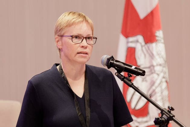 New Belarus Conference in Warsaw - 09 Aug 2026 Maryna Zolatava, former editor-in-chief of independent Belarusian media outlet TUT.BY and former political prisoner, speaks after receiving the Unbowed award from the United Transitional Cabinet at the New Belarus Conference. The second day of the New Belarus Conference brought together representatives of Belarusian democratic forces, activists, former political prisoners, civil society representatives and international partners. The programme focused on discussions about Belarus, support for Belarusians, regional developments and the role of democratic forces in shaping the country’s future. Warsaw Poland Copyright: xVolhaxShukailax xSOPAxImagesx VSHUKAILA_4553