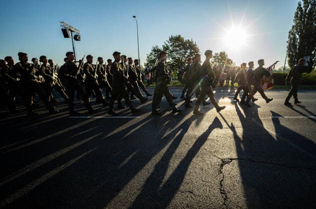 August 9, 2026, Warsaw, Mazovia, Poland: Polish troops march along the riverside as the sun rises over Warsaw. Early in the morning of 9th August, Poland s armed forces, and those of allies stationed in the country, take part in a rehearsal in preparation for a parade on National Armed Forces Day on the 15th August. Soldiers muster as the sun rises over the Vistula River and march past grandstands prepared for dignitaries. The soldiers were followed by mechanised divisions travelling in tanks and a variety of armoured vehicles. Afterwards, Secretary of State in the Ministry of Defence, Pawel Bejda addresses a post-rehearsal press conference, where he is accompanied by the Chief of the General Staff of the Polish Armed Forces, General Wiesla - ZUMAs197 20260809_aaa_s197_072 Copyright: xNeilxMiltonx