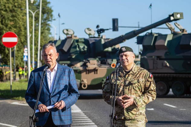 August 9, 2026, Warsaw, Mazovia, Poland: Secretary of State in the Ministry of Defence, Pawel Bejda and Chief of the General Staff of the Polish Armed Forces, General Wieslaw Kukula address a press conference. Early in the morning of 9th August, Poland s armed forces, and those of allies stationed in the country, take part in a rehearsal in preparation for a parade on National Armed Forces Day on the 15th August. Soldiers muster as the sun rises over the Vistula River and march past grandstands prepared for dignitaries. The soldiers were followed by mechanised divisions travelling in tanks and a variety of armoured vehicles. Afterwards, Secretary of State in the Ministry of Defence, Pawel Bejda addresses a post-rehearsal press conference, w - ZUMAs197 20260809_aaa_s197_099 Copyright: xNeilxMiltonx