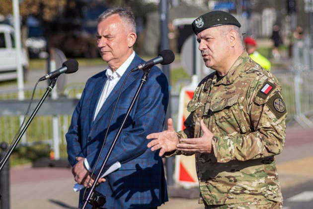 August 9, 2026, Warsaw, Mazovia, Poland: Secretary of State in the Ministry of Defence, Pawel Bejda and Chief of the General Staff of the Polish Armed Forces, General Wieslaw Kukula address a press conference. Early in the morning of 9th August, Poland s armed forces, and those of allies stationed in the country, take part in a rehearsal in preparation for a parade on National Armed Forces Day on the 15th August. Soldiers muster as the sun rises over the Vistula River and march past grandstands prepared for dignitaries. The soldiers were followed by mechanised divisions travelling in tanks and a variety of armoured vehicles. Afterwards, Secretary of State in the Ministry of Defence, Pawel Bejda addresses a post-rehearsal press conference, w - ZUMAs197 20260809_aaa_s197_098 Copyright: xNeilxMiltonx