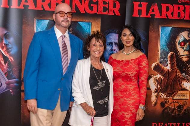Harbinger UK Premiere at The Court House Hotel, London Guests attend the Harbinger UK Premiere at The Court House Hotel, London, UK 9 August 2026 (Photo By Robin Pope). 09 Aug 2026 Pictured: Jonathan Sothcott, Carole Ann Ford, Jeanine Nerissa Sothcott.  Copyright: xThexMegaxAgencyxrbpxMEGAx
