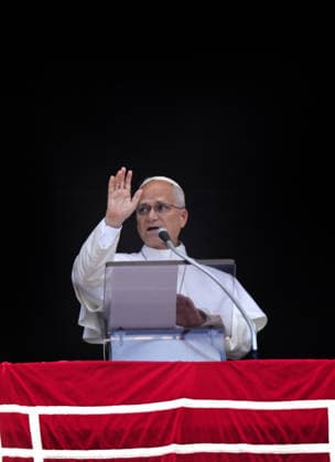 August 9, 2026. Vatican City - POPE LEO XIV delivers Angels prayer from the window of the apostolic building in St. Peter s Square at the Vatican. EvandroInetti_via ZUMA Wire Vatican City State - ZUMAi15_ 20260809_zaf_i15_014 Copyright: xEvandroxInettix