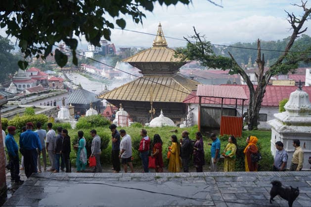 August 10, 2026, Kathmandu, Bagmati, Nepal: Today is the last Monday of the month of Shrawan, and Pashupatinath is thronged with devotees..Women who have been observing fasts and worshipping Lord Shiva every Monday throughout the month of Shrawan are formally concluding their fasts today...As a large turnout was expected on this final Monday, those observing the fast began queuing up early in the morning. Kathmandu Nepal - ZUMAa308 20260810_znp_a308_008 Copyright: xChandraxBahadurxAlex