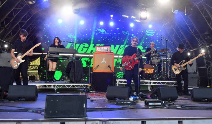 Lakefest Music Festival with Xerjoff Sunday 09th August 2026 Eastnor Castle, Herefordshire Lightening Seeds, Ian Broudie,Martyn Campbell, Riley Broudie, Jim Sharrock, Adele Emmas and Tim Cunningham perform on the mainstage the Main Stage at Lakefest Music Festival with Xerjoff Sunday 09th August 2026 Eastnor Castle, Herefordshire, Credit:Jules Annan Avalon England  Copyright: xJulesxAnnanx xAvalonx 1122033881