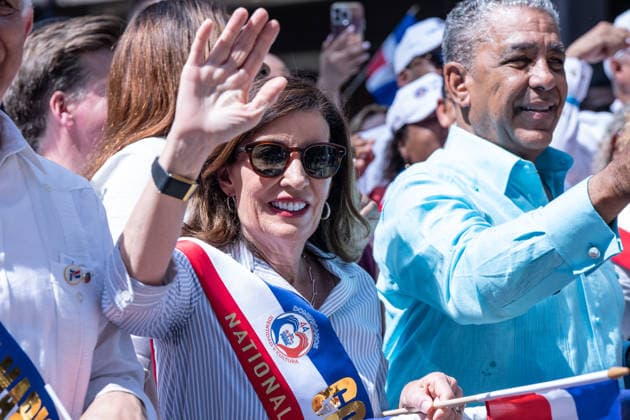 NY: 44th annual Dominican Day Parade Governor Kathy Hochul attends 44th annual Dominican Day parade on 6th avenue in Manhattan Borough of New York, NY on August 9, 2026. New York New York United States Copyright: LevxRadin