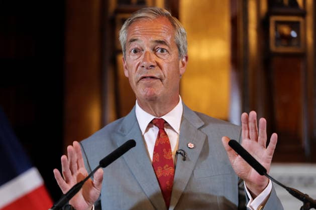August 10, 2026, London, London, UK: London, UK. Reform UK leader Nigel Farage speaks at a press conference in central London, setting out plans to remove foreign nationals from British prisons in a bid to ease overcrowding. London UK  - ZUMAl94_ 20260810_zaf_l94_005 Copyright: xDinendraxHariax