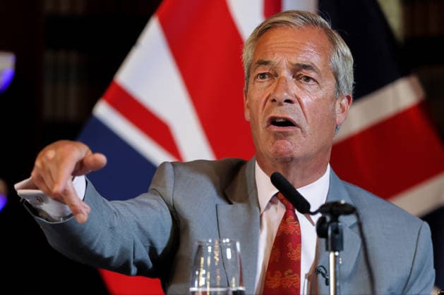 August 10, 2026, London, London, UK: London, UK. Reform UK leader Nigel Farage speaks at a press conference in central London, setting out plans to remove foreign nationals from British prisons in a bid to ease overcrowding. London UK  - ZUMAl94_ 20260810_zaf_l94_019 Copyright: xDinendraxHariax