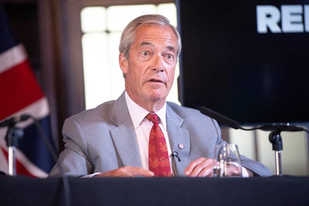 Reform UK Press Conference at The Royal Horseguards Hotel, London, UK - Mon 10 August 2026 Nigel Farage - Reform UK Leader speaks at a Reform UK Press Conference at The Royal Horseguards Hotel in London, England, UK on Monday 10 August, 2026., Credit:Justin Ng Avalon UK, England, London, The Royal Horseguards Hotel  Copyright: xJustinxNgx xAvalonx 1122073032