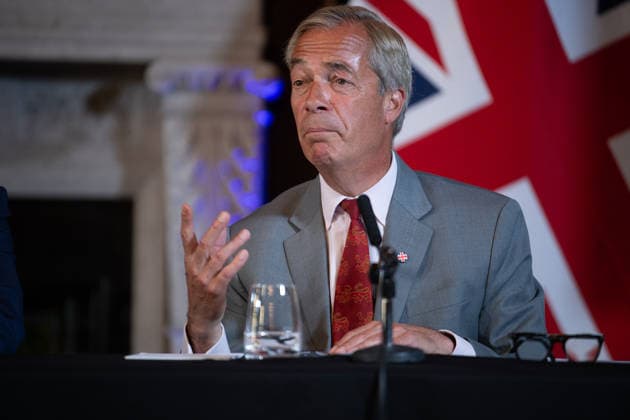 Reform UK Press Conference at The Royal Horseguards Hotel, London, UK - Mon 10 August 2026 Nigel Farage - Reform UK Leader speaks at a Reform UK Press Conference at The Royal Horseguards Hotel in London, England, UK on Monday 10 August, 2026., Credit:Justin Ng Avalon UK, England, London, The Royal Horseguards Hotel  Copyright: xJustinxNgx xAvalonx 1122073135