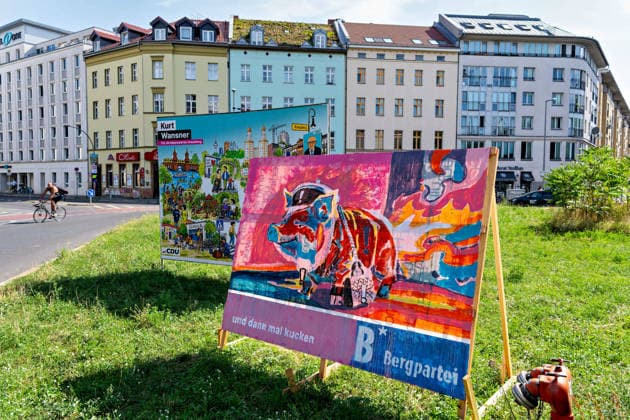 Berlin,10.08.2026,Wahlplakat der Partei CDU Kurt Wansner sowie Bergpartei zur Wahl zum 20.Abgeordnetenhaus von Berlin sowie zu den Bezirksverordnetenversammlungen am 20.09.2026. *** Berlin, August 10, 2026—Election poster for the CDU (Kurt Wansner) and the Bergpartei for the election to the 20th Berlin House of Representatives and the district councils on September 20, 2026