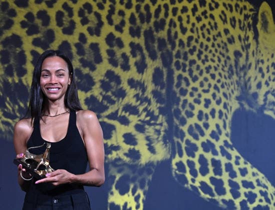 79th Locarno Film Festival - Zoe Saldana Receives Special Honorary Pardo - Switzerland Zoe Saldana receives the Special Honorary Pardo during the 79th Locarno Film Festival on August 10, 2026 in Locarno, Switzerland. Photo by Nick Zonna IPA ABACAPRESS.COM Locarno Switzerland  Copyright: xZonnaxNick IPA ABACAx