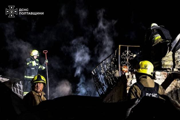 Aftermath of Russian attack in Ukraine s Poltava POLTAVA, UKRAINE - AUGUST 10: (----EDITORIAL USE ONLY - MANDATORY CREDIT - STATE EMERGENCY SERVICE OF UKRAINE HANDOUT - NO MARKETING NO ADVERTISING CAMPAIGNS - DISTRIBUTED AS A SERVICE TO CLIENTS----) A view of destruction as the firefighters extinguish fires that broke out at several gas stations, a private residential house and an industrial facility following a Russian attack in Poltava region, Ukraine on August 10, 2026. State Emergency Service of Ukraine Anadolu Poltava Ukraine. Editorial use only. Please get in touch for any other usage.  Copyright: x2026xAnadoluxStatexEmergencyxServicexofxUkrainex