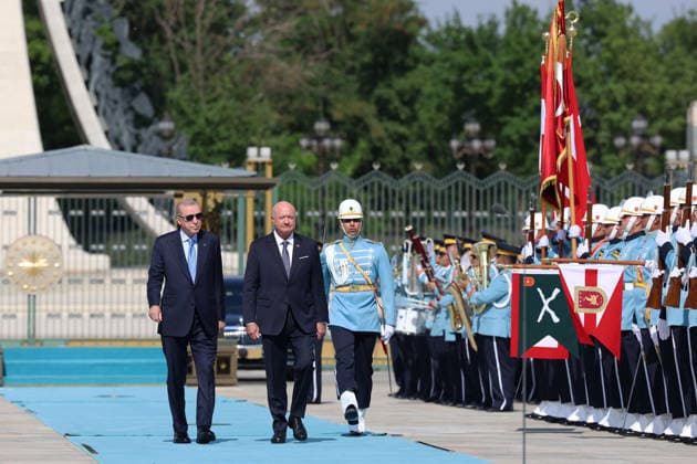 Turkish President Recep Tayyip Erdogan ANKARA, TURKIYE - AUGUST 10 : (----EDITORIAL USE ONLY - MANDATORY CREDIT - TURKISH PRESIDENCY MURAT KULA HANDOUT - NO MARKETING NO ADVERTISING CAMPAIGNS - DISTRIBUTED AS A SERVICE TO CLIENTS----) Turkish President Recep Tayyip Erdogan welcomes Austrian Chancellor Christian Stocker with an official ceremony at the Presidential Complex in Ankara, Turkiye on August 10, 2026. TUR Presidency Murat Kula Anadolu Ankara Turkey. Editorial use only. Please get in touch for any other usage.  Copyright: x2026xAnadoluxTURxPresidencyx xMuratxKulax