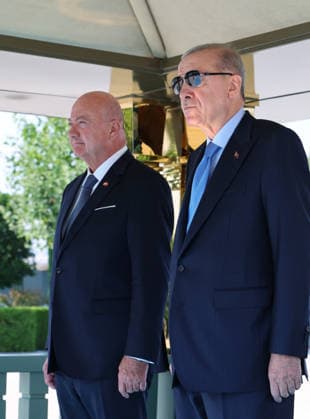 Turkish President Recep Tayyip Erdogan ANKARA, TURKIYE - AUGUST 10 : (----EDITORIAL USE ONLY - MANDATORY CREDIT - TURKISH PRESIDENCY MURAT CETINMUHURDAR HANDOUT - NO MARKETING NO ADVERTISING CAMPAIGNS - DISTRIBUTED AS A SERVICE TO CLIENTS----) Turkish President Recep Tayyip Erdogan welcomes Austrian Chancellor Christian Stocker with an official ceremony at the Presidential Complex in Ankara, Turkiye on August 10, 2026. TUR Presidency Murat Cetinmuhurdar Anadolu Ankara Turkey. Editorial use only. Please get in touch for any other usage.  Copyright: x2026xAnadoluxTURxPresidency MuratxCetinmuhurdarx