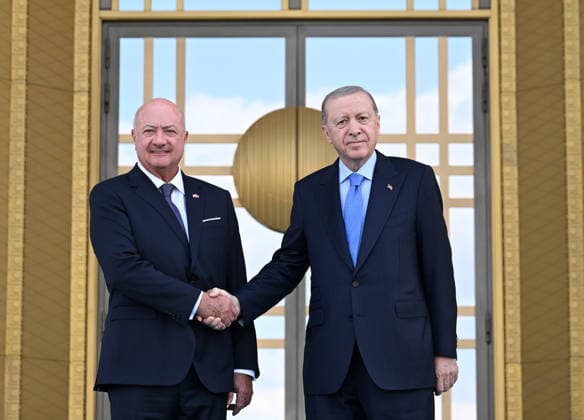Recep Tayyip Erdogan - Christian Stocker meeting in Ankara ANKARA, TURKIYE - AUGUST 10 : Turkish President Recep Tayyip Erdogan welcomes Austrian Chancellor Christian Stocker with an official ceremony at the Presidential Complex in Ankara, Turkiye on August 10, 2026. Mehmet Ali Ozcan Anadolu Ankara Turkey. Editorial use only. Please get in touch for any other usage.  Copyright: x2026xAnadoluxMehmetxAlixOzcanx