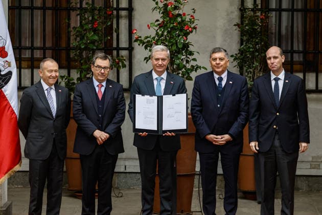 Santiago, August 10, 2026: President of the Republic José Antonio Kast presides over the signing of the constitutional reform bill as part of his Agenda Against Organized Crime and Terrorism (ACOT). Diego Martin Aton, Chile; Aton 1179498 jpeg  Copyright: DIEGOxMARTIN ATONxCHILE