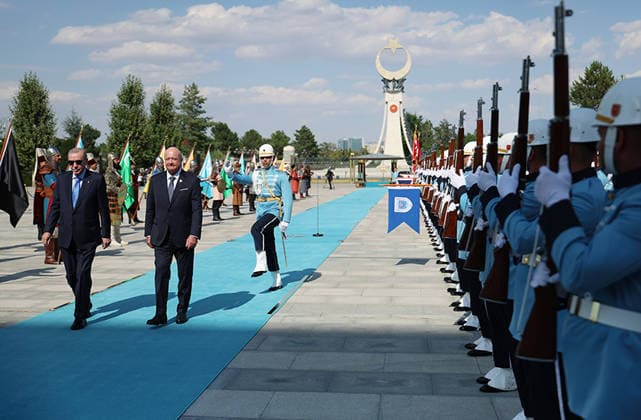 Turkish president receives Austrian chancellor during official Ankara visit Turkish President Recep Tayyip Erdogan receives Austrian Chancellor Christian Stocker at the Presidential Complex in Ankara, Turkey, during an official visit, on August 10, 2026. Photo by Turkish presidency apaimages Istanbul Istanbul Turkey 100826_Turkey_TPO_00(8) Copyright: xapaimagesxTurkishxpresidencyx xapaimagesx