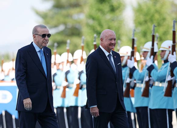 Turkish president receives Austrian chancellor during official Ankara visit Turkish President Recep Tayyip Erdogan receives Austrian Chancellor Christian Stocker at the Presidential Complex in Ankara, Turkey, during an official visit, on August 10, 2026. Photo by Turkish presidency apaimages Istanbul Istanbul Turkey 100826_Turkey_TPO_00(21) Copyright: xapaimagesxTurkishxpresidencyx xapaimagesx