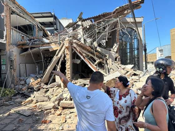 At least 18 killed as magnitude 7.4 earthquake hits Colombia PEREIRA, COLOMBIA - AUGUST 10: People gather in the streets after a powerful earthquake struck Colombia, killing at least 18 people and causing damage in Pereira, Colombia, on August 10, 2026. The earthquake was felt across much of the country, with authorities continuing to assess the extent of the damage and possible additional casualties. Alexis Munera Anadolu Pereira Colombia. Editorial use only. Please get in touch for any other usage.  Copyright: x2026xAnadoluxAlexisxMunerax