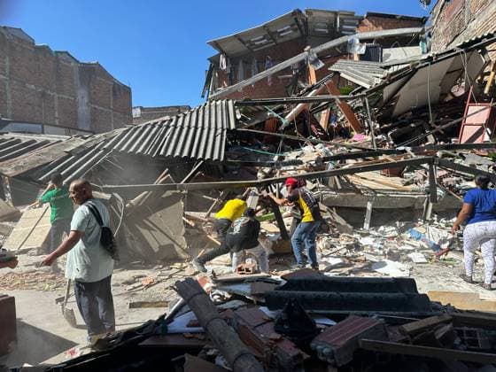 At least 18 killed as magnitude 7.4 earthquake hits Colombia PEREIRA, COLOMBIA - AUGUST 10: People gather in the streets after a powerful earthquake struck Colombia, killing at least 18 people and causing damage in Pereira, Colombia, on August 10, 2026. The earthquake was felt across much of the country, with authorities continuing to assess the extent of the damage and possible additional casualties. Alexis Munera Anadolu Pereira Colombia. Editorial use only. Please get in touch for any other usage.  Copyright: x2026xAnadoluxAlexisxMunerax
