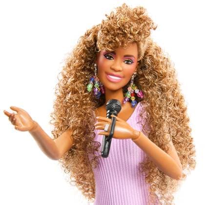 Whitney Houston celebrated with her own Barbie doll Whitney Houston is being celebrated with her own Barbie doll., , The first-ever Barbie of the late singer was released on Sunday (AUGUST 9), on what would have been her 63rd birthday., , The Barbie Signature Whitney Houston Doll recreates Whitney’s look in the 1987 music video for her huge hit I Wanna Dance with Somebody (Who Loves Me) ., , The doll is styled in a replica of the purple tank dress with drop earrings and Whitney’s vibrant eye makeup, and comes complete with a microphone stand., , Mattel says the doll celebrates Whitney’s record-breaking career, legacy and timeless music that inspired generations of artists and continues to resonate with fans around the world. , , It is now  Copyright: xThexMegaxAgencyxMattelxInc. Megax