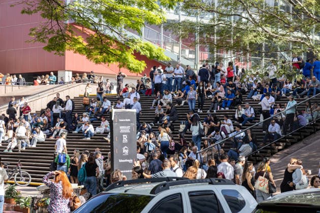 August 10, 2026, Medellin, Antioquia, Colombia: People gather outside buildings and streets in medellin after a 7,4 Earthquake that struck Colombia on August 10, 2026. Medellin Colombia - ZUMAvp1_ 20260810_zia_vp1_032 Copyright: xJuanxJosexPatinox