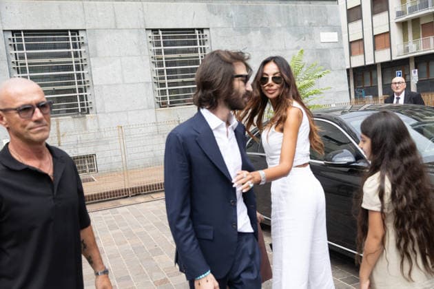 IPA87384404 - Milan, August 10, 2026, Courthouse on Via San Barnaba; pictured: Leonardo Maria Del Vecchio and his ex-partner Sara Soldati as they leave  Copyright: xFrancescoxEnriquezx xFrancescoxEnriquezx 87384404
