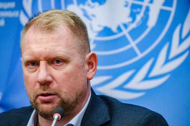 August 10, 2026, New York, New York, United States: OLEG GUSHCHYN, Legal Counsellor with UkraineÃ¢â‚¬â ¢s Coordination Headquarters for the Treatment of Prisoners of War, speaks during a press briefing following a UN Security Council Arria-formula meeting at UNHQ. GUSHCHYN outlined UkraineÃ¢â‚¬â ¢s legal assessment of RussiaÃ¢â‚¬â ¢s network of detention facilities, described alleged systematic torture and mistreatment of Ukrainian prisoners of war and civilian detainees, and discussed ongoing efforts relating to prisoner exchanges, accountability and compliance with the Geneva Conventions. New York United States  - ZUMAo116 20260810_znp_o116_033 Copyright: xBiancaxOterox