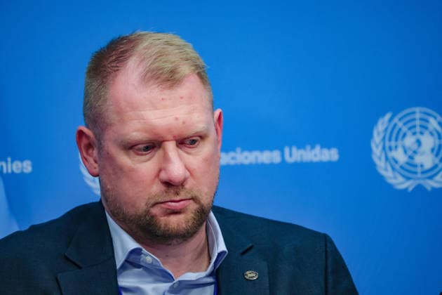 August 10, 2026, New York, New York, United States: OLEG GUSHCHYN, Legal Counsellor with UkraineÃ¢â‚¬â ¢s Coordination Headquarters for the Treatment of Prisoners of War, speaks during a press briefing following a UN Security Council Arria-formula meeting at UNHQ. GUSHCHYN outlined UkraineÃ¢â‚¬â ¢s legal assessment of RussiaÃ¢â‚¬â ¢s network of detention facilities, described alleged systematic torture and mistreatment of Ukrainian prisoners of war and civilian detainees, and discussed ongoing efforts relating to prisoner exchanges, accountability and compliance with the Geneva Conventions. New York United States - ZUMAo116 20260810_znp_o116_063 Copyright: xBiancaxOterox