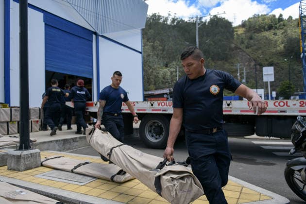 August 10, 2026, Pasto, Narino, Colombia: The USARCOL 20 team, composed of 22 firefighters, departed from Pasto, Narino, to the city of Cali to join rescue operations following the earthquake that struck Colombia today. August 10, 2026. Pasto Colombia  - ZUMAvp1_ 20260810_zia_vp1_071 Copyright: xCamiloxErassox