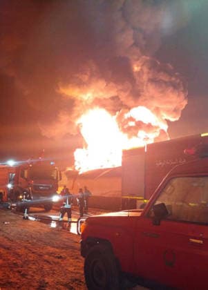 Fire breaks out at an oil depot in Tripoli??????? TRIPOLI, LIBYA - AUGUST 11: (----EDITORIAL USE ONLY - MANDATORY CREDIT - LIBYAN NATIONAL SAFETY AUTHORITY HANDOUT - NO MARKETING NO ADVERTISING CAMPAIGNS - DISTRIBUTED AS A SERVICE TO CLIENTS----) Firefighters and emergency services respond to a blaze that broke out at an oil depot in Zawiya, where clashes between armed groups have intensified in recent days, west of Tripoli, Libya, on August 11, 2026. Libyan National Safety Authority Handout Anadolu Tripoli Libya. Editorial use only. Please get in touch for any other usage.  Copyright: x2026xAnadoluxLibyanxNationalxSafetyxAuthorityx xHandoutx