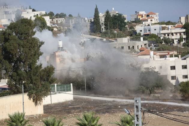 House Destroyed in Tell, West Bank TELL, WEST BANK AUGUST 11, 2026: Smoke rises after a house was destroyed in the town of Tell, west of Nablus, in the occupied West Bank, on August 11, 2026. West Bank Copyright: x xNedalxShtiehx xJNAxPressx