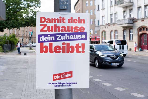 Berlin,11.08.2026,Wahlplakat der Partei die Linke zur Wahl zum 20.Abgeordnetenhaus von Berlin sowie zu den Bezirksverordnetenversammlungen am 20.09.2026. *** Berlin, August 11, 2026—Election poster for the Left Party for the election to the 20th Berlin House of Representatives and the district councils on September 20, 2026
