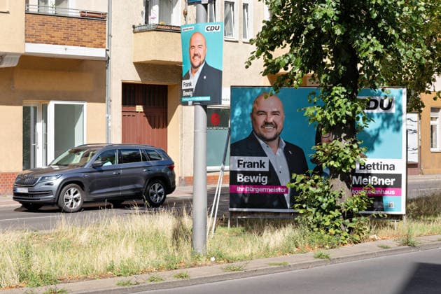 Berlin,11.08.2026,Wahlplakat der Partei CDU Frank Bewig zur Wahl zum 20.Abgeordnetenhaus von Berlin sowie zu den Bezirksverordnetenversammlungen am 20.09.2026. *** Berlin, August 11, 2026—Election poster for Frank Bewig of the CDU party for the election to the 20th Berlin House of Representatives and the district councils on September 20, 2026