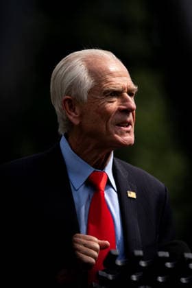 Senior Counselor to the President for Trade and Manufacturing Peter Navarro speaks to members of the media at the White House, Tuesday, August 11, 2026, in Washington, DC.  WAX20260811206 AllisonxRobbert