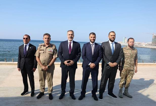 Turkish Foreign Minister Hakan Fidan in Tripoli TRIPOLI, LIBYA - AUGUST 11: (----EDITORIAL USE ONLY - MANDATORY CREDIT - TURKISH FOREIGN MINISTRY HANDOUT - NO MARKETING NO ADVERTISING CAMPAIGNS - DISTRIBUTED AS A SERVICE TO CLIENTS----) Turkish Foreign Minister Hakan Fidan meets with Ibrahim Dbeibeh, National Security Advisor to the Prime Minister of the Libyan Government of National Unity Abdul Hamid Dbeibeh, and his accompanying delegation in Tripoli, Libya on August 11, 2026. Turkish Foreign Ministry Anadolu Tripoli Libya. Editorial use only. Please get in touch for any other usage.  Copyright: x2026xAnadoluxTurkishxForeignxMinistryx