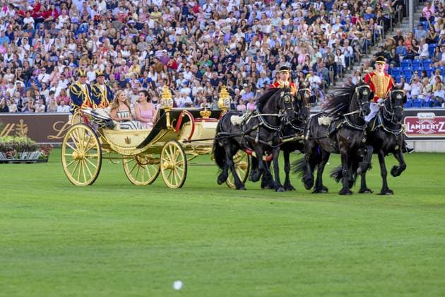 Aken, The Netherlands, 2026-08-11 20:20:53 AACHEN, 11-08-2026, Allianz Park Princess of Orange Princess Amalia attends the opening of the 2026 FEI World Championships in Aachen. The FEI World Championships is a large-scale global equestrian event where world titles are contested in all six equestrian disciplines: dressage, eventing, driving, para-dressage, show jumping, and vaulting. This year, the event is being organized in Aachen, which, like Rotterdam, is known for its Concours Hippique International Officiel (CHIO), and takes place at Allianz Park. PHOTO: NLBeeld Patrick van Emst Credit: NL Beeld Patrick van Emst  Copyright: xx x