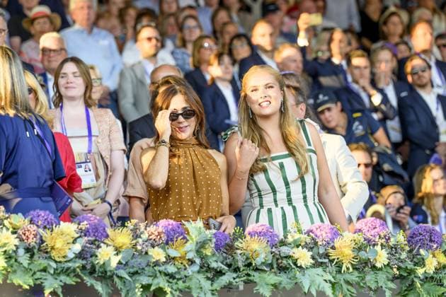 Aken, The Netherlands, 2026-08-11 20:23:22 AACHEN, 11-08-2026, Allianz Park Princess of Orange Princess Amalia attends the opening of the 2026 FEI World Championships in Aachen. The FEI World Championships is a large-scale global equestrian event where world titles are contested in all six equestrian disciplines: dressage, eventing, driving, para-dressage, show jumping, and vaulting. This year, the event is being organized in Aachen, which, like Rotterdam, is known for its Concours Hippique International Officiel (CHIO), and takes place at Allianz Park. PHOTO: NLBeeld Patrick van Emst In the photo: Crown Princess Mary of Denmark and Princess Amalia Credit: NL Beeld Patrick van Emst  Copyright: xx x