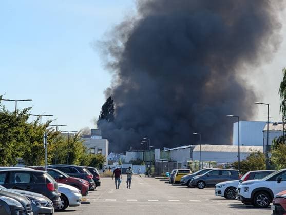Major fire broke near Roissy-CDG Airport in Paris PARIS, FRANCE - AUGUST 11: A view of smoke after a fire broke in Louvres, near Roissy-CDG Airport, north of Paris, France on August 11, 2026. The fire led to the temporary closure of two of the airport’s runways. Rail and road traffic was partially disrupted. In total, nearly 110 firefighters were deployed and, according to initial reports, at least several dozen vehicles were destroyed by the flames. Luc Auffret Anadolu Paris France. Editorial use only. Please get in touch for any other usage.  Copyright: x2026xAnadoluxLucxAuffretx