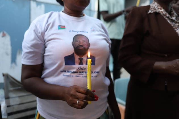 August 11, 2026, Juba, Ces Juba, South Sudan: As burial ceremonies take place in his hometown, staff of the Ministry of Petroleum of the Republic of South Sudan are bidding farewell to their late colleague, Hon. Mayen Wol Jong, who passed away on 4 August 2026 at Aga Khan University Hospital in Nairobi, Kenya...Hon. Mayen Wol Jong was an illustrious South Sudanese lawyer, statesman, and senior public servant. He passed away following multiple organ failure resulting from complications after heart surgery...At the time of his death, he was serving as Senior Technical Advisor and Chairman of the Board of Directors of the Geo Physical Company, a state owned enterprise under the Ministry of Petroleum of the Republic of South Sudan. Juba Sout - ZUMAb132 20260811_zip_b132_006 Copyright: xSamirxBolx