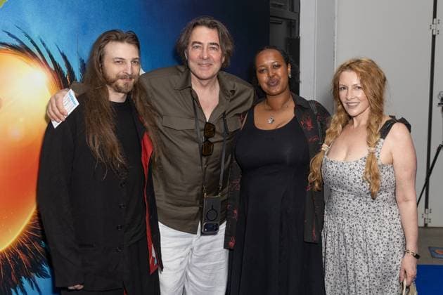 Death Note The Musical Arrivals, Barbican Theatre in London, UK - 11 Aug 2026 (L - R), Harvey Kirby Ross, Jonathan Ross, Muna Silver and Jane Goldman attend Death Note The Musical, at the Barbican Theatre Celebrity guests attend Death Note The Musical press night at the Barbican Theatre London United Kingdom Copyright: xPhilxLewisx xSOPAxImagesx Phil-Lewis-1441660