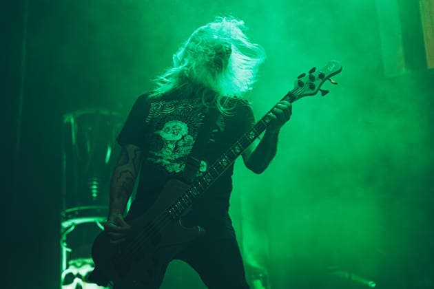 Lamb of God live in Copenhagen, Denmark Copenhagen, Denmark. 11th, August 2026. The American heavy metal band Lamb of God performs a live concert at KB Hallen at Frederiksberg, Copenhagen. Here bass player John Campbell is seen live on stage. Denmark, Copenhagen, K.B. Hallen  Copyright: xGonzalesxPhoto NikolajxBransholmx