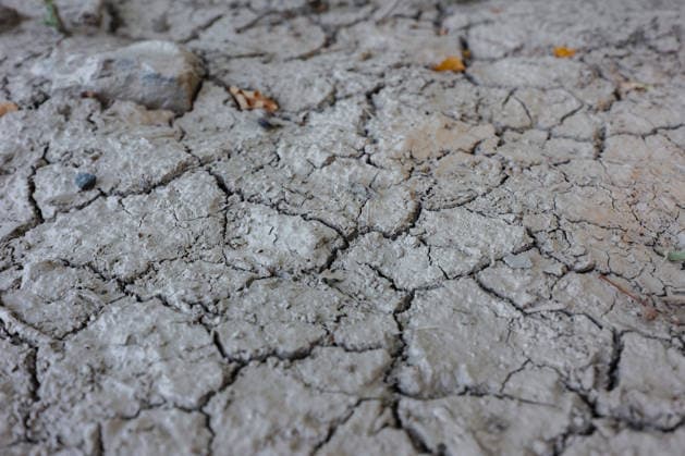 Symbolbild zum Thema starke Trockenheit. Ausgetrockneter Boden mit Rissen bei Siegen-Oberschelden. Sommer im Siegerland am 12.08.2026 in Siegen Deutschland. *** Illustrative image on the topic of severe drought: Parched, cracked soil near Siegen and Oberschelden. Summer in the Siegerland region on August 12, 2026, in Siegen, Germany